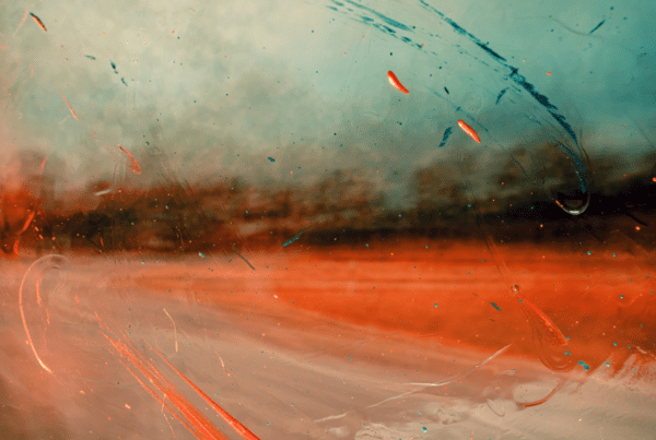 A solarized picture of a road